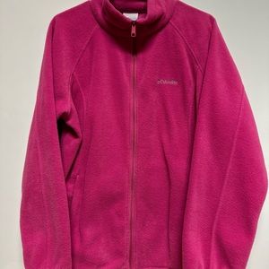 Bright Pink Women’s Columbia fleece zip up. Sz 1x. Gently used.